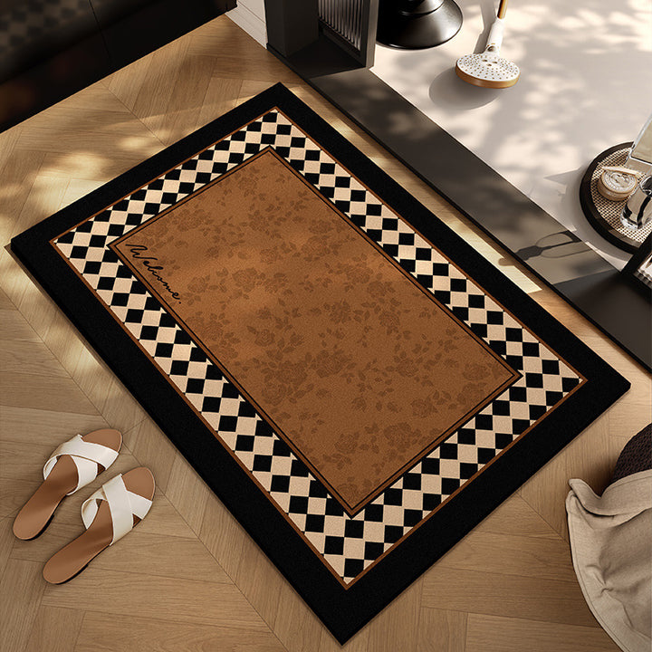 Checkerboard Patterned Entryway Mat Kalsten