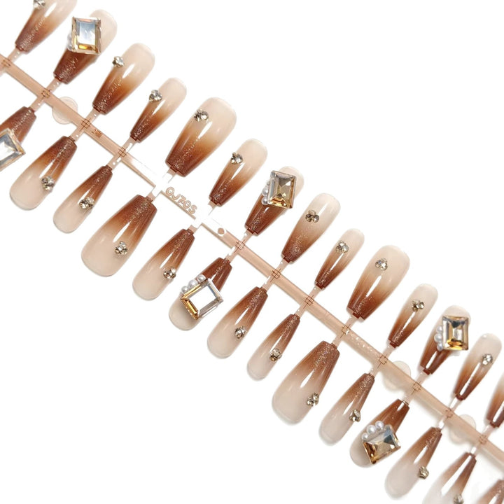Artificial nails with glitter and ombre effect Kalsten
