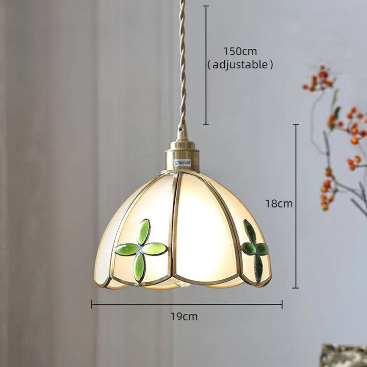 Adjustable Vintage Glass Pendant Light