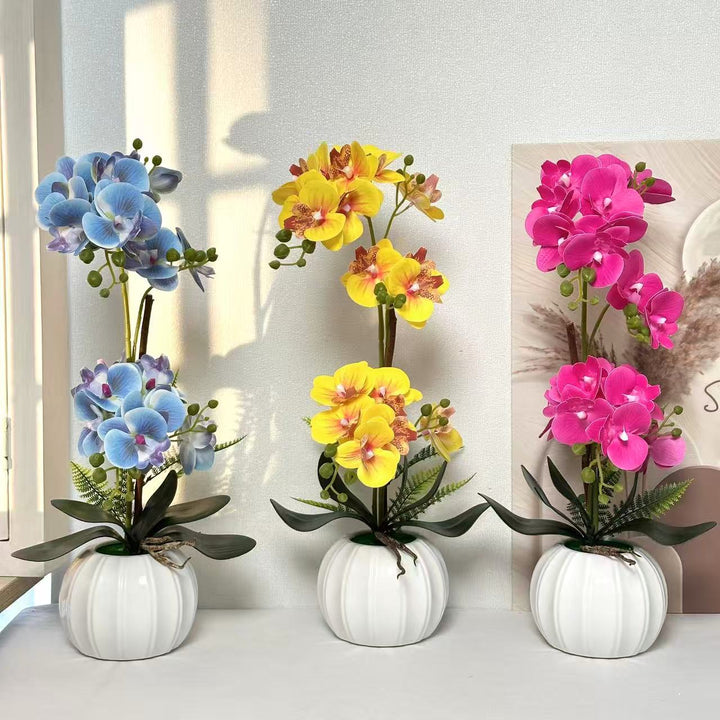 Elegant Artificial Orchid Arrangement for Indoor Display