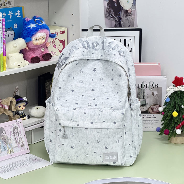 Stylish Star-Embellished Corduroy Backpack Kalsten