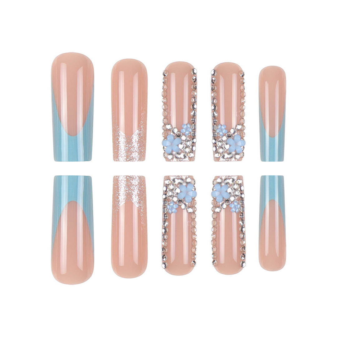 Elegant Floral-Design Press-On Nails Kalsten