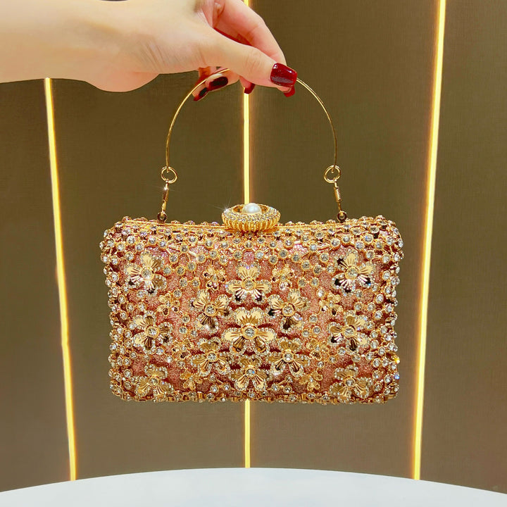 Floral Appliqué Evening Clutch