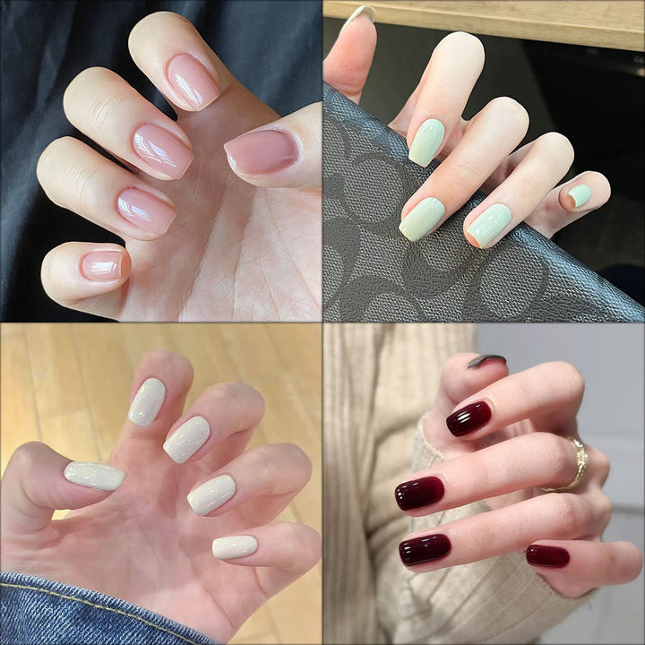 Elegant Coffin-Shaped Press-On Nails