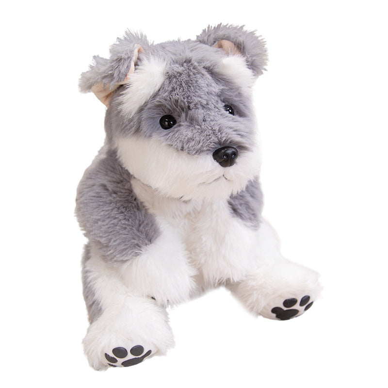 Realistic Sitting Husky-Style Plush Companion with Weighted Huggable Core and Embroidered Paw Soles Kalsten