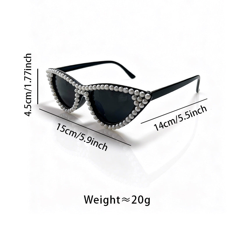 Pearl-Embellished Cat Eye Sunglasses Kalsten