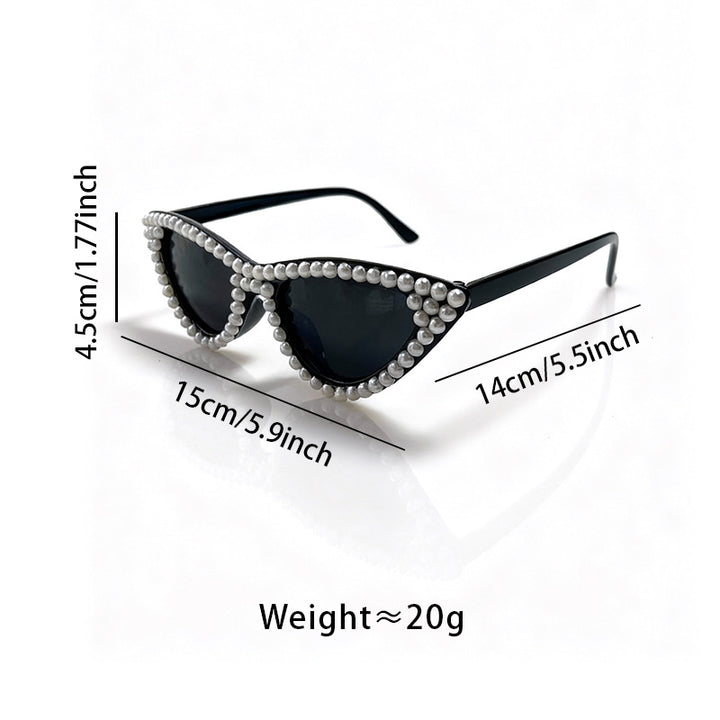 Pearl-Embellished Cat Eye Sunglasses Kalsten