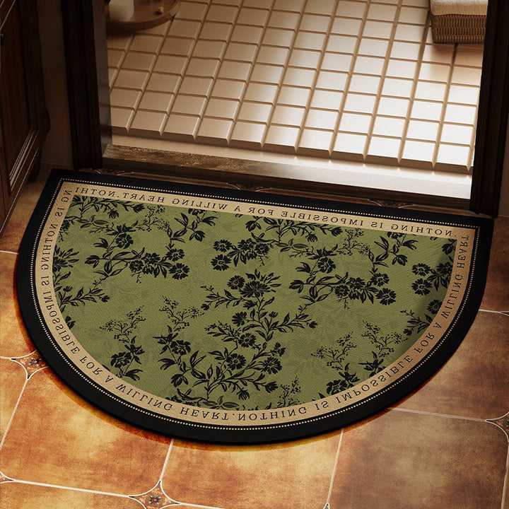 Floral Design Bathroom Mat