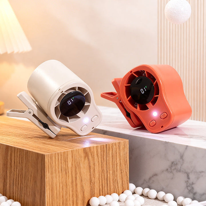 Women's Compact Clip Fan with LED Temperature Display Kalsten