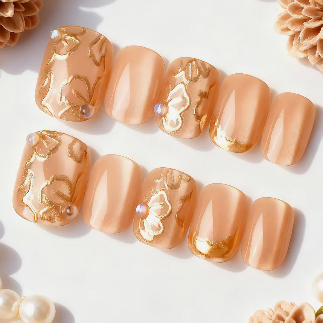 Elegant Floral Design Press-On Nail Art Set Kalsten 1790636584