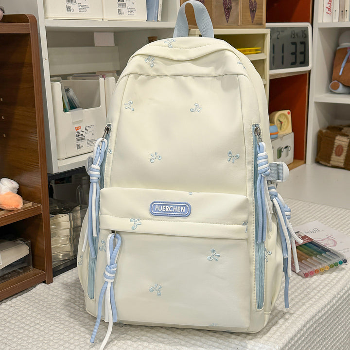 Stylish Multi-Pocket Backpack with Furry Keychain Kalsten