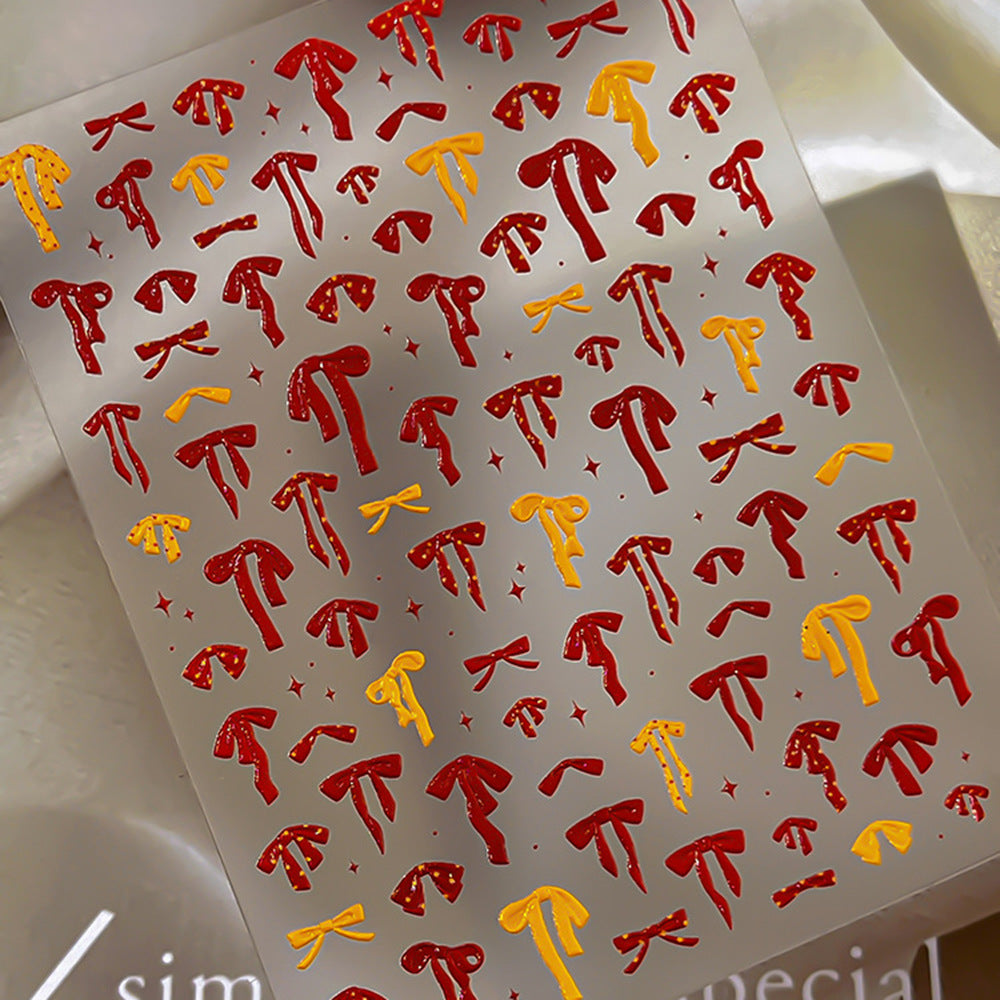 Decorative Bow Nail Art Sticker Sheet