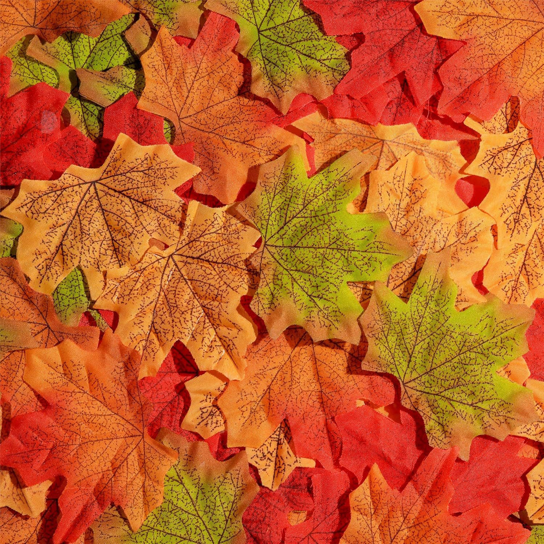 Artificial maple leaves table decoration made of flexible PU for autumn arrangements