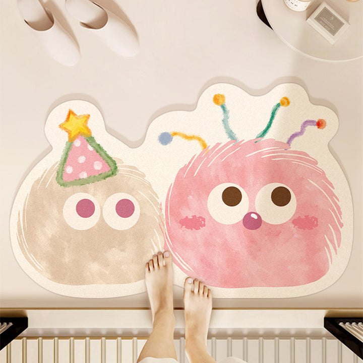 Playful Cartoon Blob Bath Mat