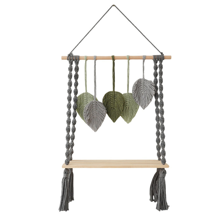 Macrame Leaf Wall Hanging Shelf Kalsten