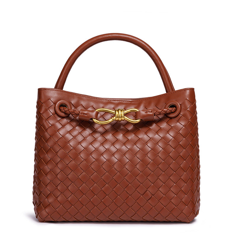 Elegant Braided Leather Tote Kalsten