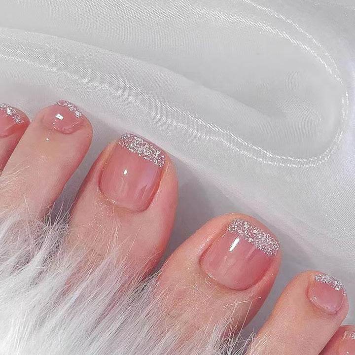 Glitter-Accent Press-On Toenails