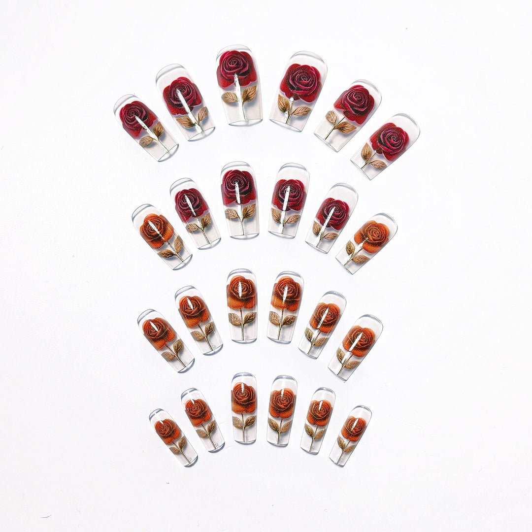 Artistic Rose-Design Nail Art Kalsten