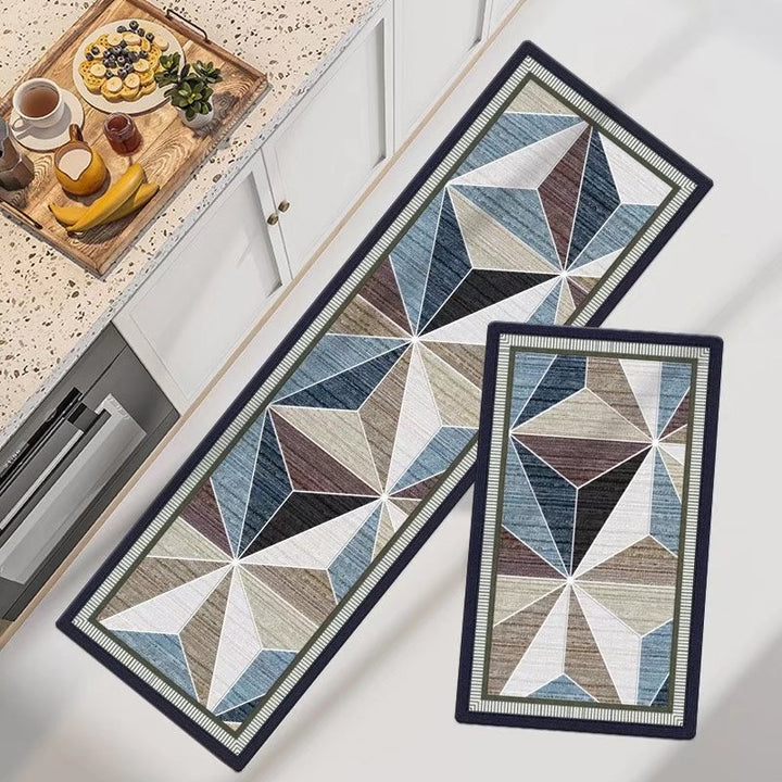 Marble-Pattern Kitchen Runner Mat Set Kalsten