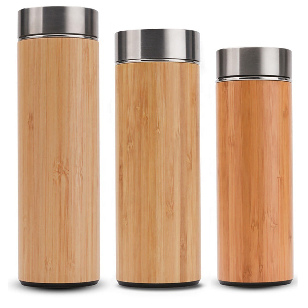 Ladies elegant insulated drinking bottle made of bamboo with double wall Kalsten