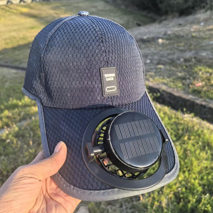 Solar-powered baseball cap with detachable solar fan and breathable honeycomb fabric Kalsten