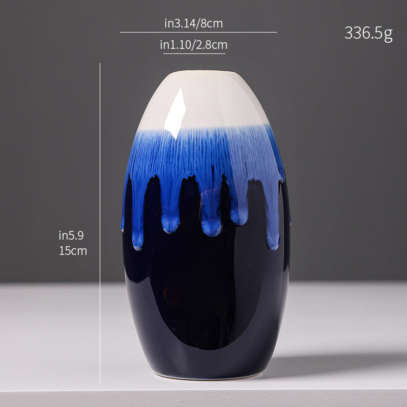 Artistic Glazed Ceramic Teardrop Vase