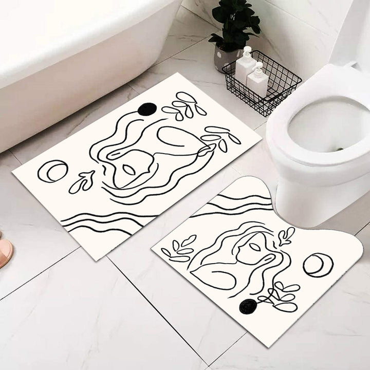Soft Absorbent Bathroom Mat Set