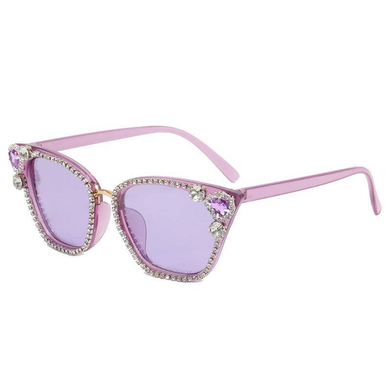 Women's Cat Eye Sunglasses with Sparkling Crystal Decorations Kalsten