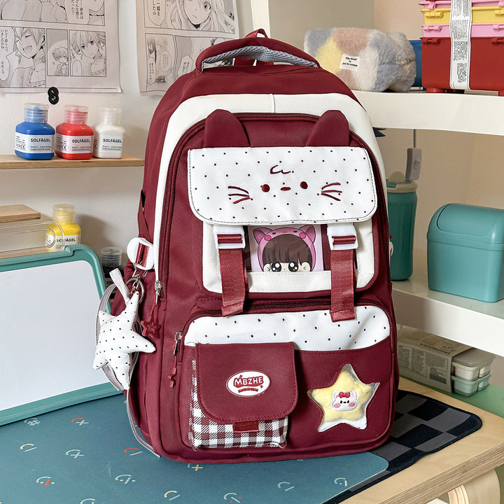 Cute Cat-Themed School Backpack Kalsten