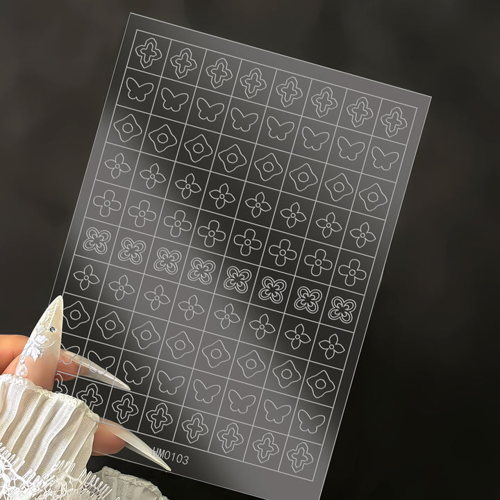 Butterfly Nail Art Stencil Sheet