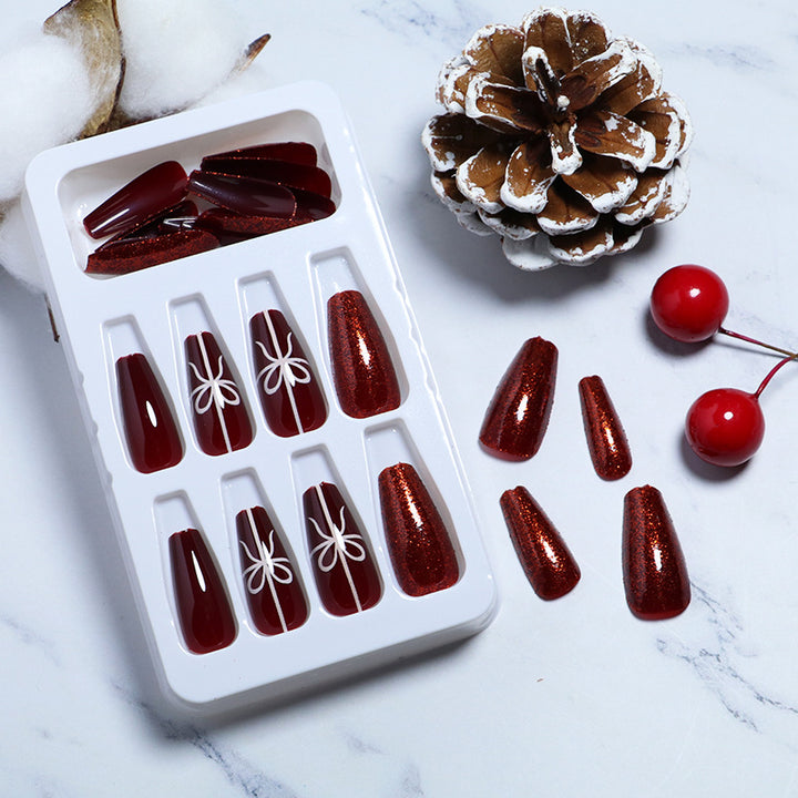 Artistic Glittery Press-On Nail Set Kalsten