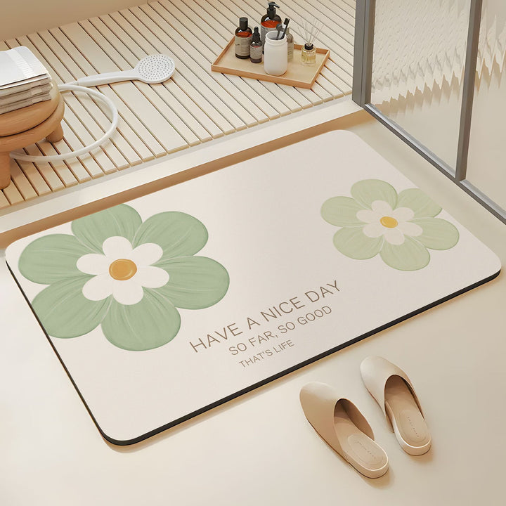 Stylish Floral Printed Bath Mat