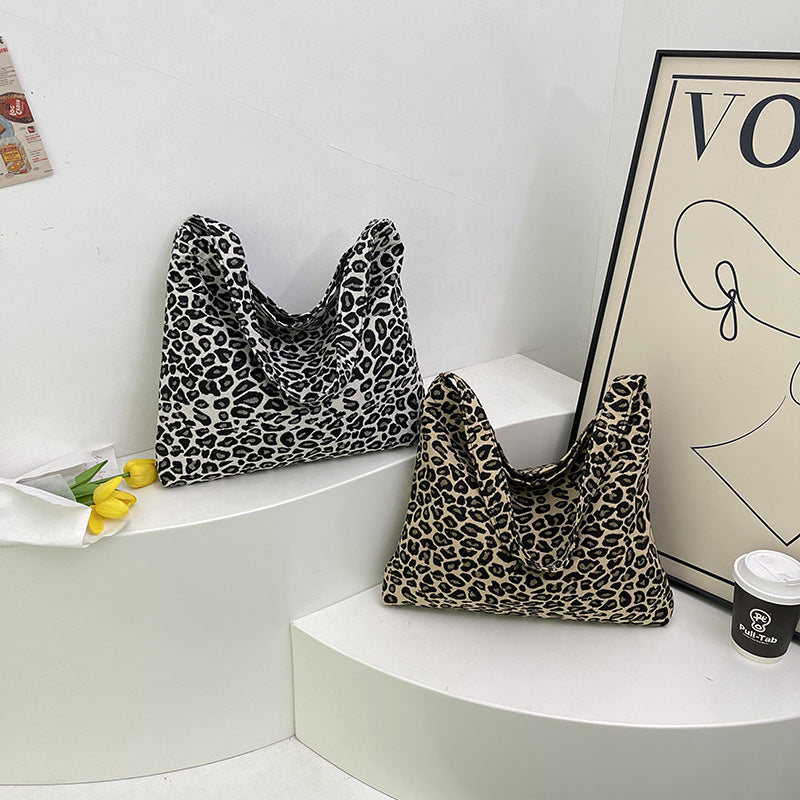 Leopard Print Slouchy Shoulder Bag
