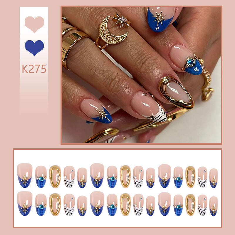 Acrylic nail set with elegant flower and glitter design Kalsten