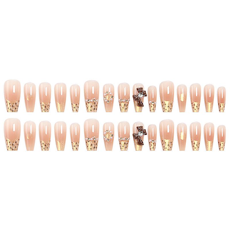 Artificial nail set with elegant appliqués Kalsten