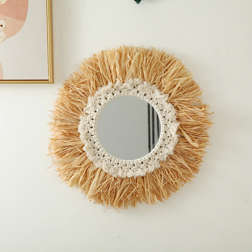 Decorative Macrame Sunburst Wall Mirror Kalsten
