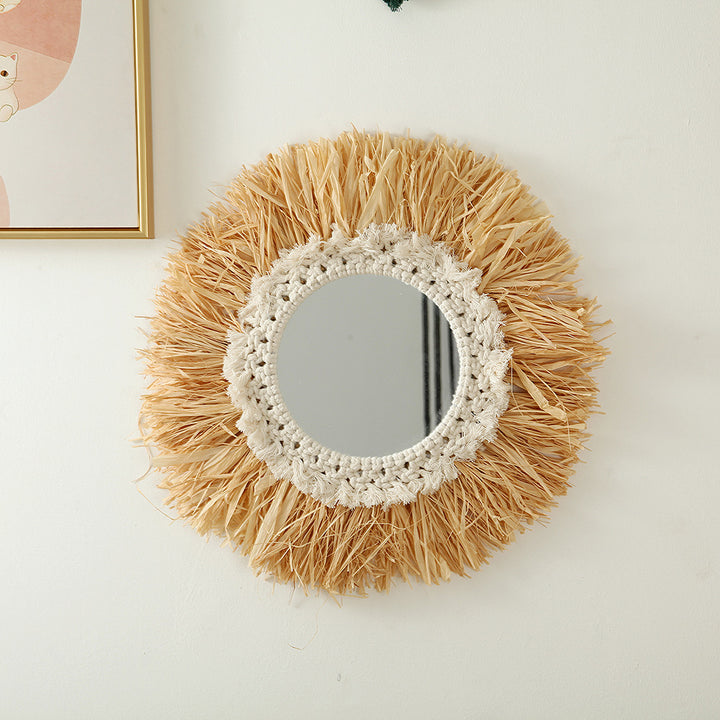 Decorative Macrame Sunburst Wall Mirror Kalsten
