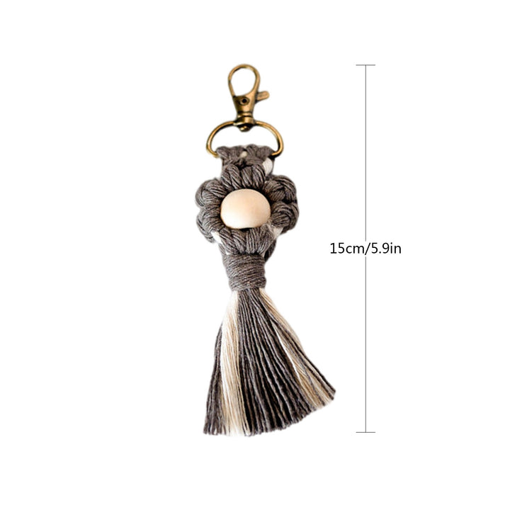 Macrame Keychain with Wooden Accents Kalsten
