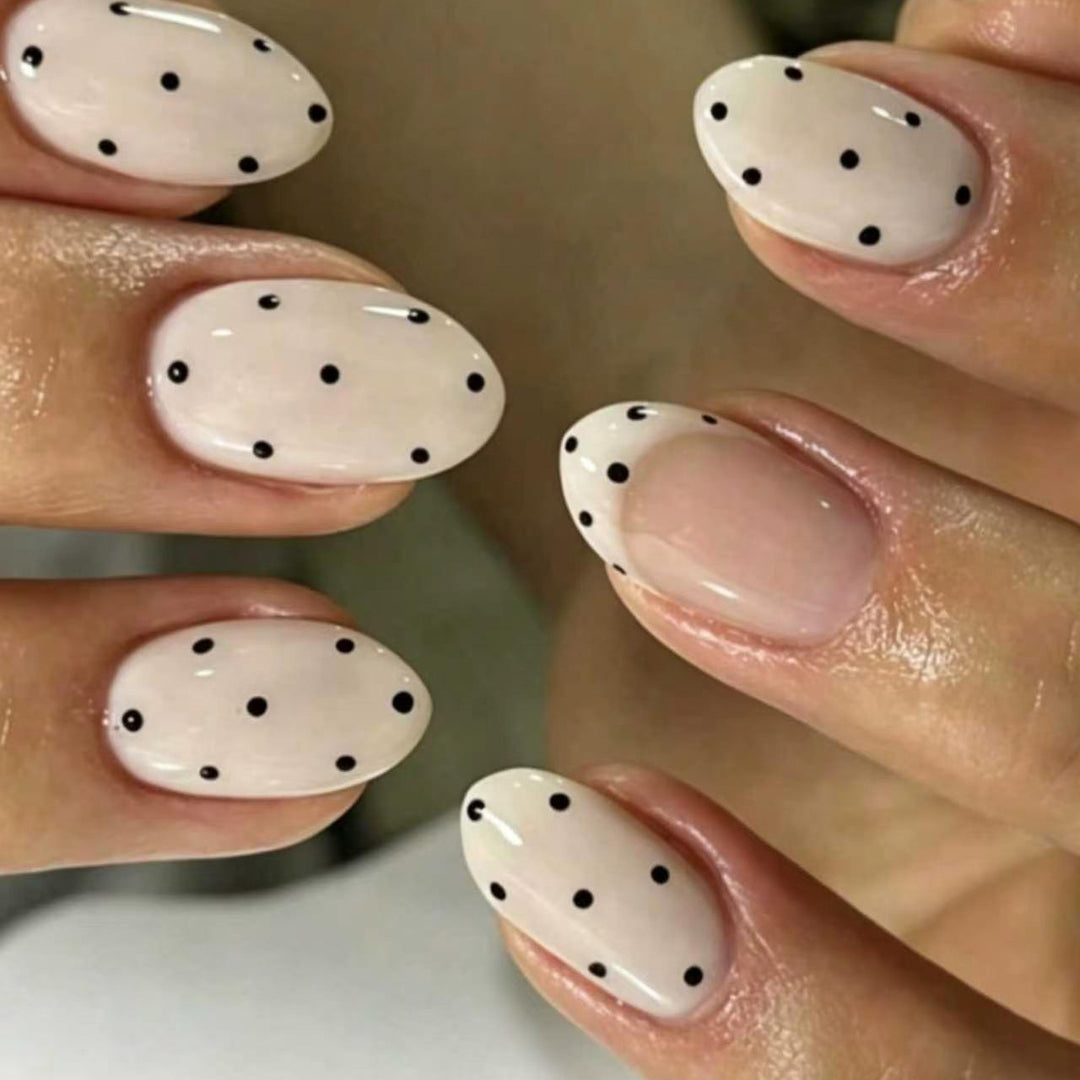 Elegant Polka Dot Nail Art Enhancements Kalsten