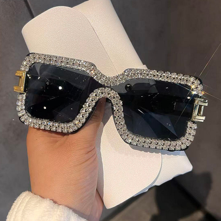 Women's Fashion Oversized Sunglasses with Sparkling Crystal Accents Kalsten