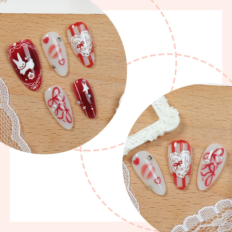 Romantic Themed Press-On Nail Art Set Kalsten