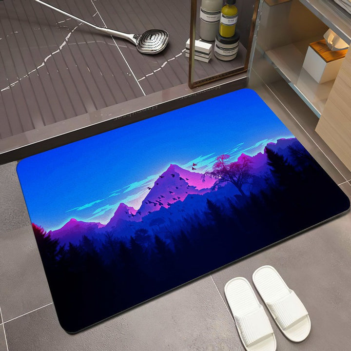 Scenic Mountain Landscape Bath Mat Kalsten
