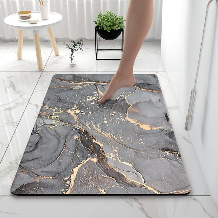 Luxurious Marble Print Bath Mat