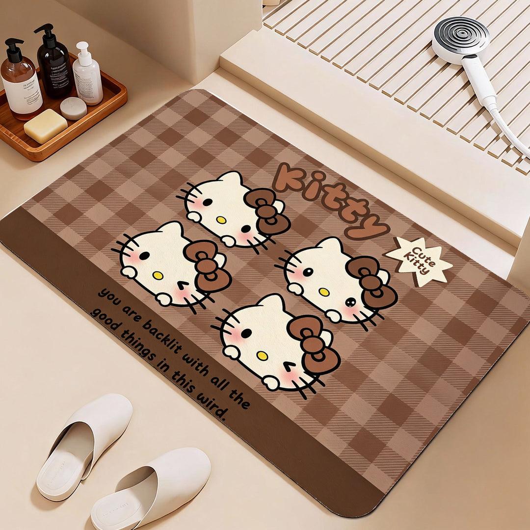 Leopard Print Hello Kitty Decorative Area Mat