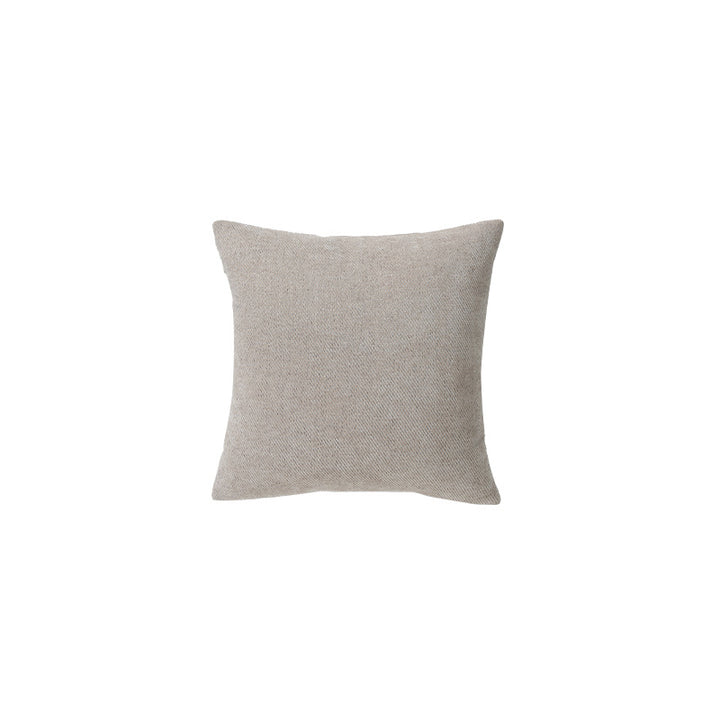 Square decorative cushion made of textured cotton blend with concealed zipper