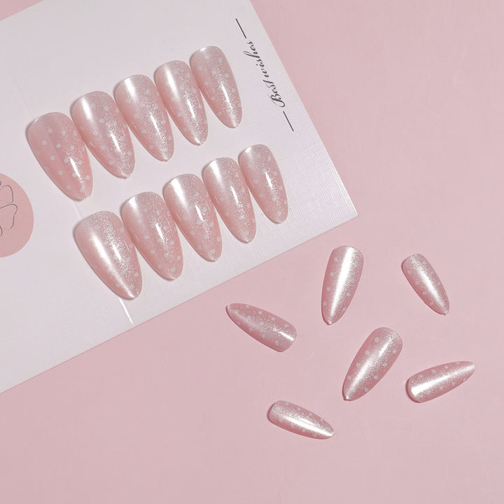 Artistic Almond-Shaped Press-On Nail Set with Whimsical Dot Design Kalsten