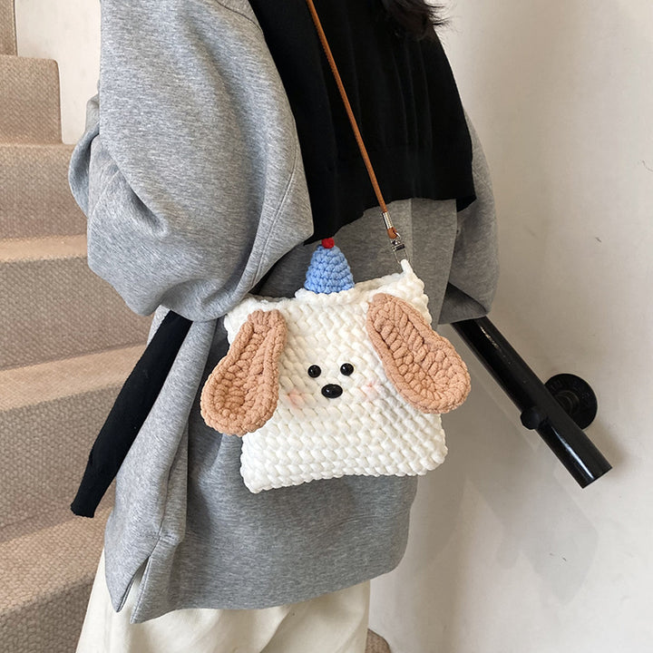 Cute Dog-Themed Plush Handbag