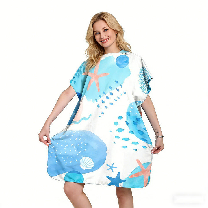 Beach dress with tropical print Kalsten