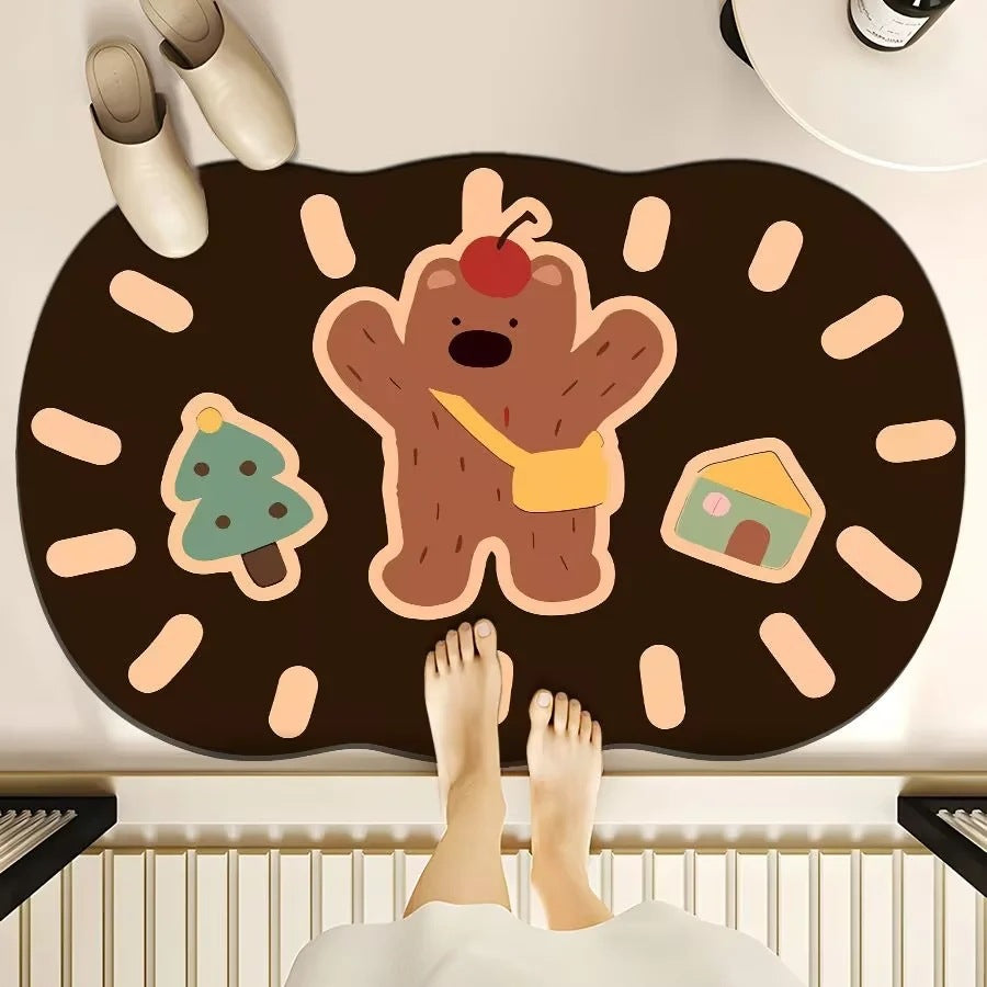 Cute Cartoon Bear Bath Mat Kalsten