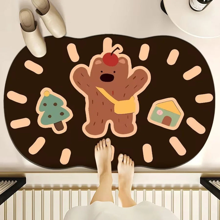 Cute Cartoon Bear Bath Mat Kalsten